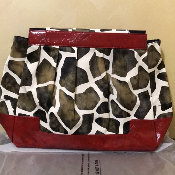 Miche Magnetic Bag Prima, Miche Red Trim Giraffe, SHELL ONLY, Faux Leather - Picture 5 of 7